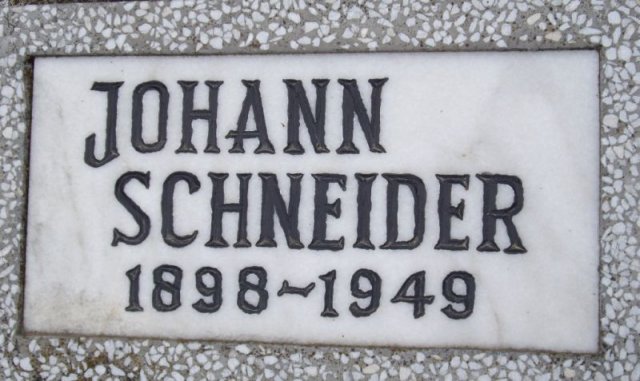 Schneider Johann 1898-1949 Grabstein